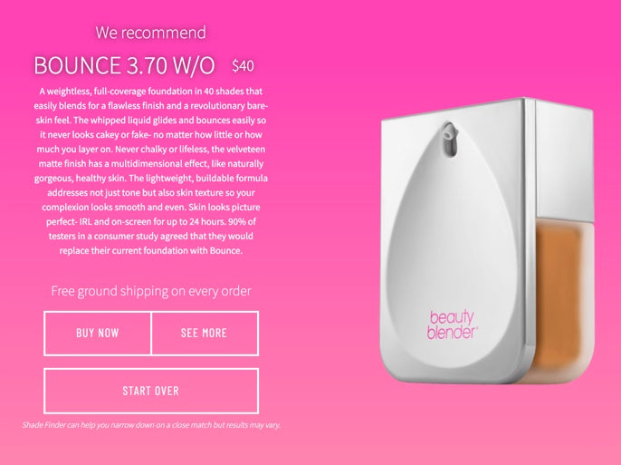 shade finder results