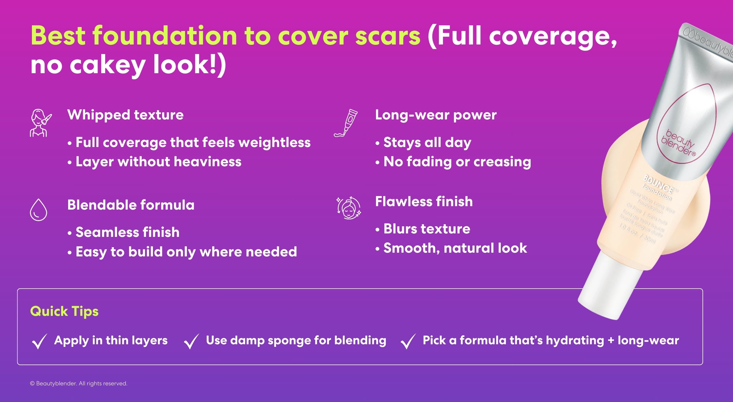 Best foundation to cover scars (Full coverage, no cakey look!)