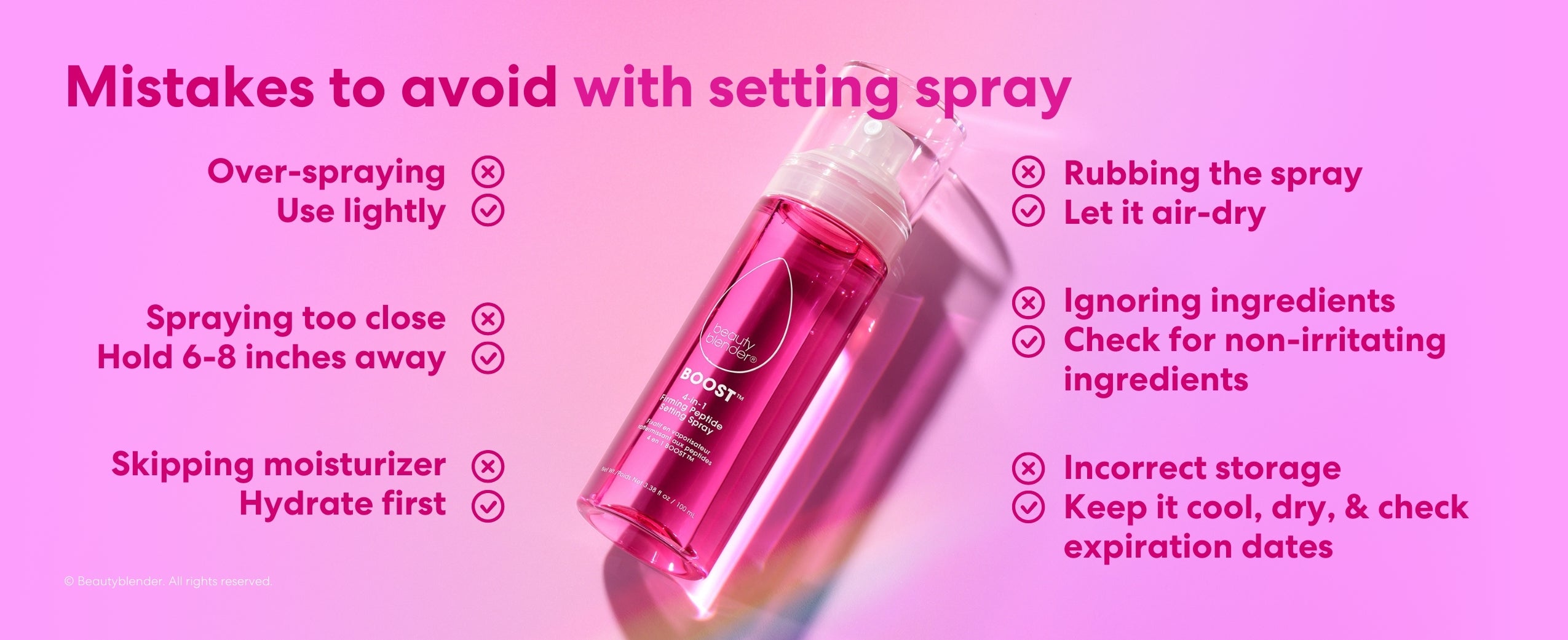 Mistakes to avoid with setting spray