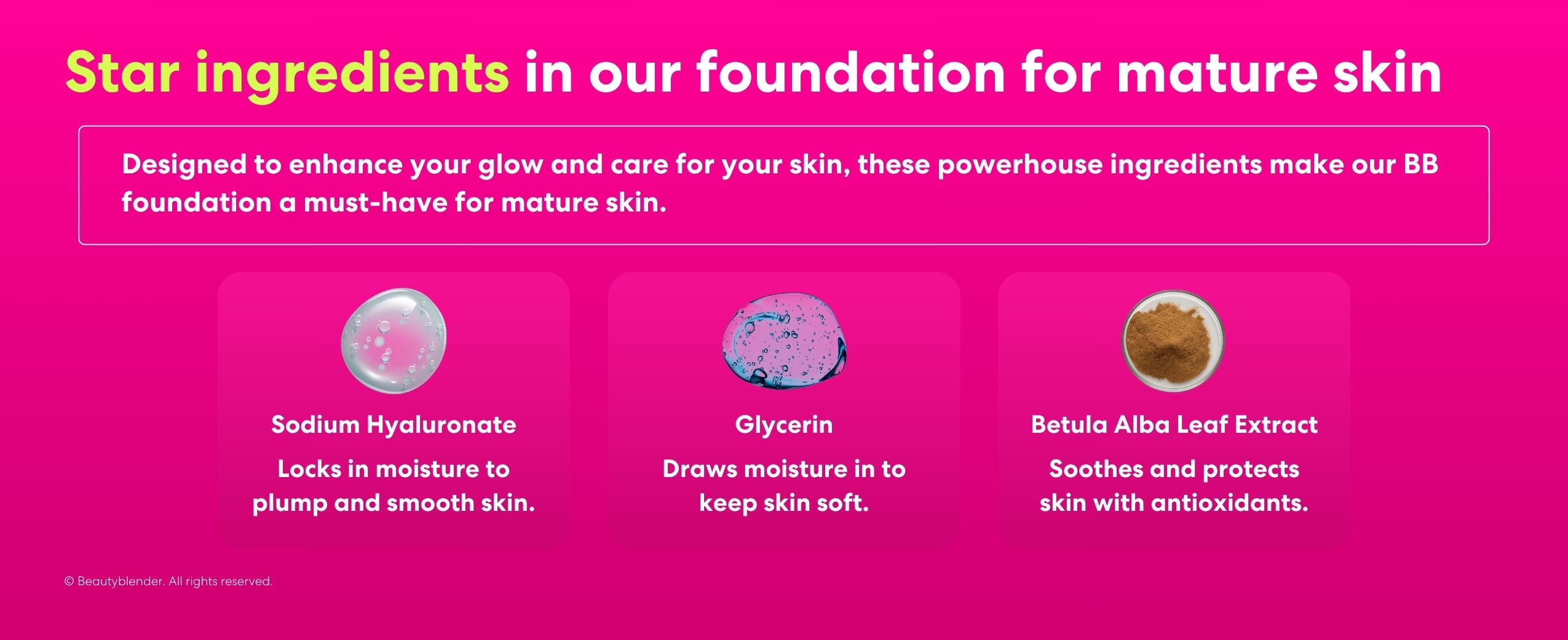 Star ingredients in our foundation for mature skin