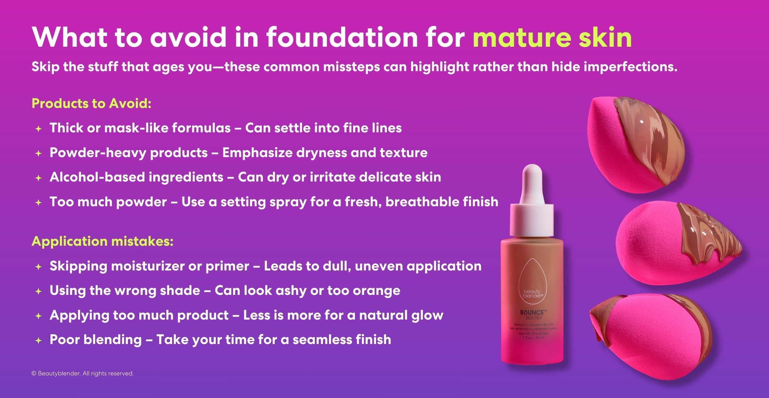 What to avoid in foundation for mature skin